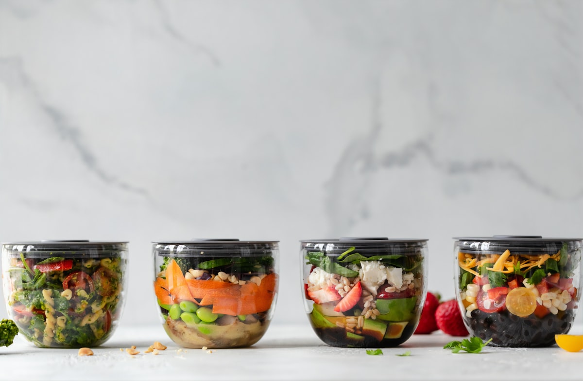 Colorful vegetable stir-fry with brown rice and sesame
